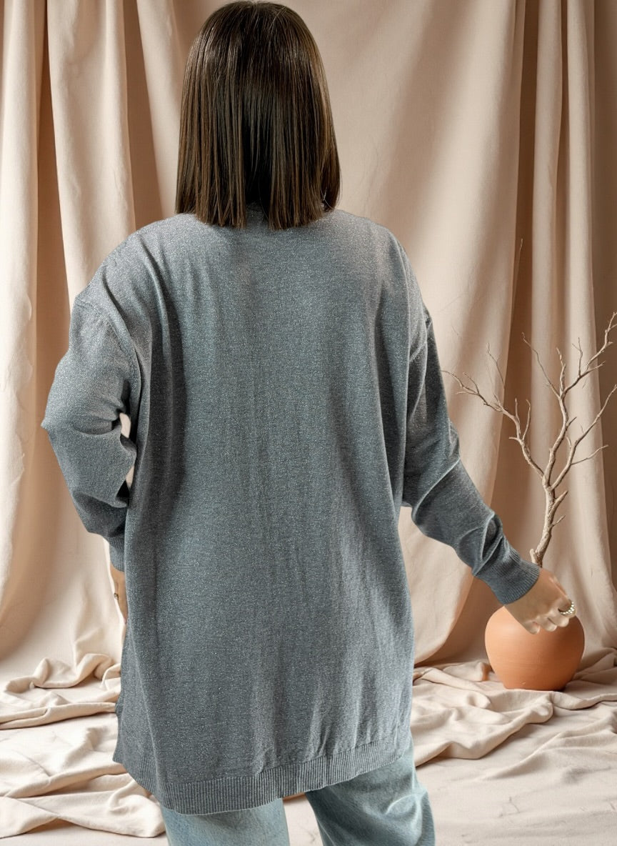 KELLY - PULL GRIS SCINTILLANT JUSQU'A LA TAILLE 52