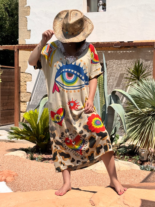 ROSANA - ROBE FLUIDE SCINTILLANTE OVERSIZE JUSQU'A LA TAILLE 50/52 REF1