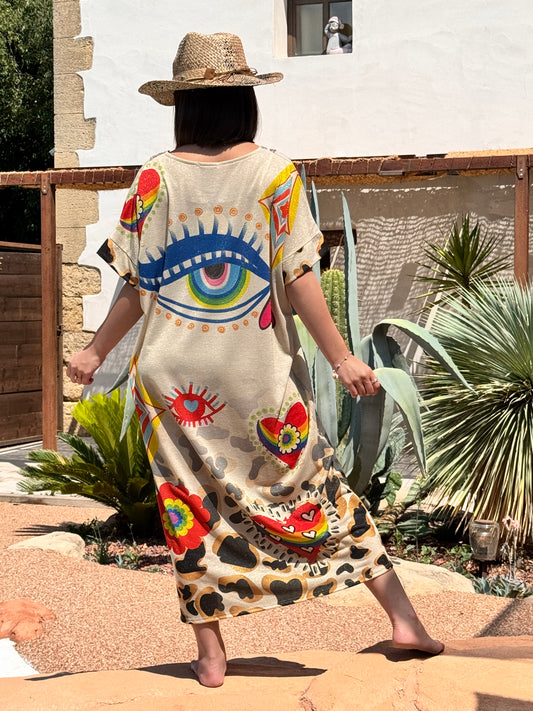 ROSANA - ROBE FLUIDE SCINTILLANTE OVERSIZE JUSQU'A LA TAILLE 50/52 REF1