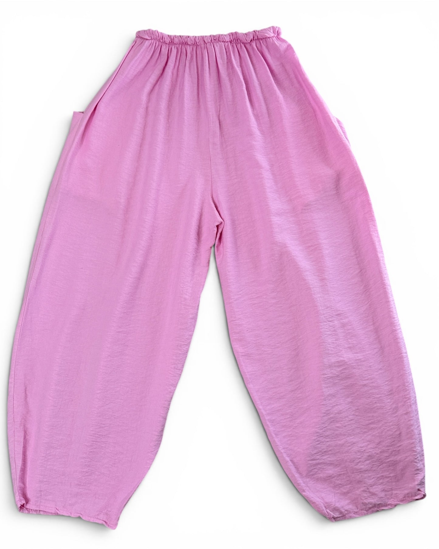 MAXOU - PANTALON ROSE COUPE BARREL FLUIDE TAILLE 48 A 54