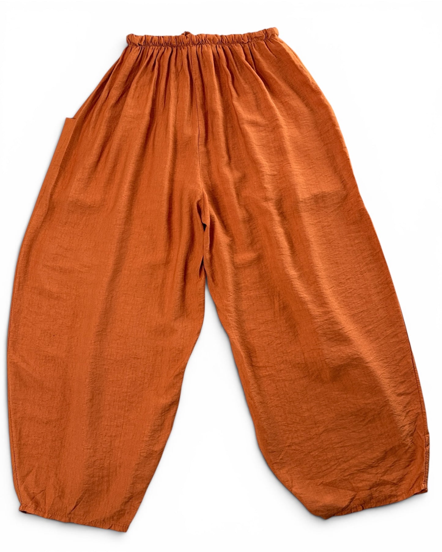 MAXOU - PANTALON TERRACOTTA COUPE BARREL FLUIDE TAILLE 48 A 54