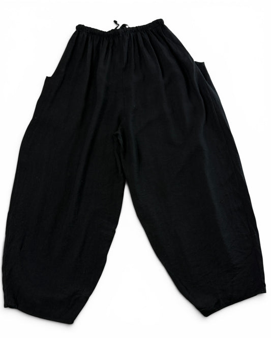 MAXOU - PANTALON NOIR COUPE BARREL FLUIDE TAILLE 48 A 54