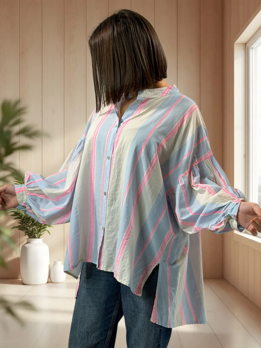 LUCINDA - BLOUSE A RAYURE JUSQU'A LA TAILLE 54