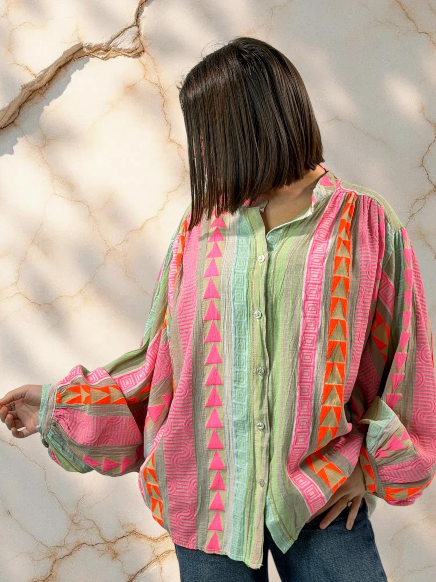 NUANCE - BLOUSE A MOTIF JUSQU'A LA TAILLE 54