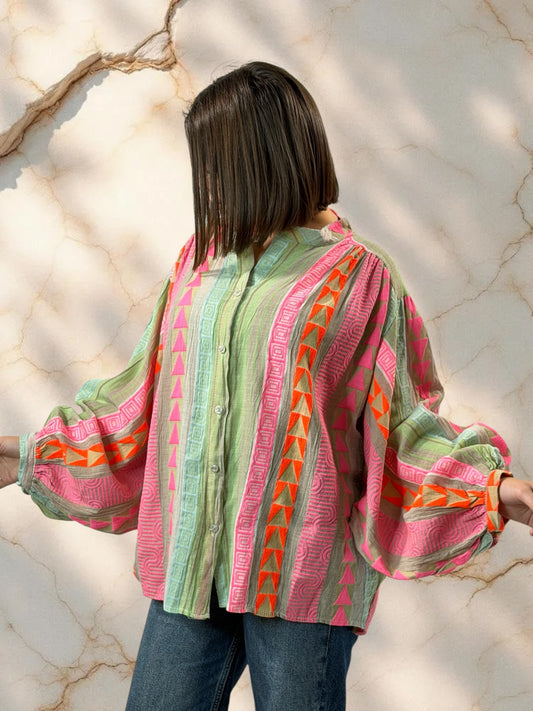 NUANCE - BLOUSE A MOTIF JUSQU'A LA TAILLE 54