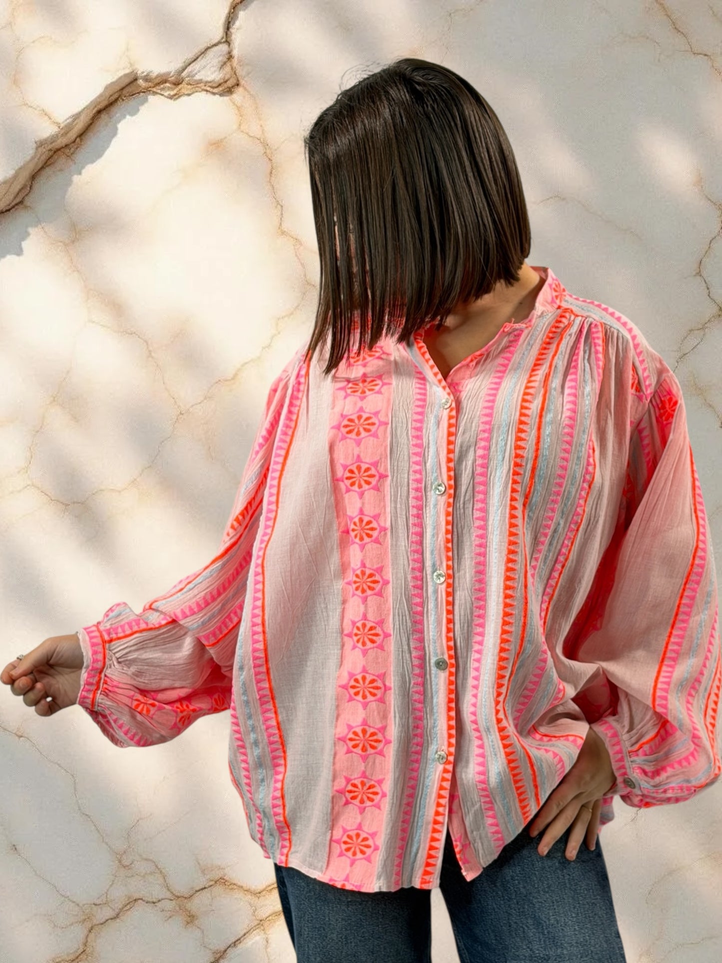 NUANCE - BLOUSE A MOTIF JUSQU'A LA TAILLE 54