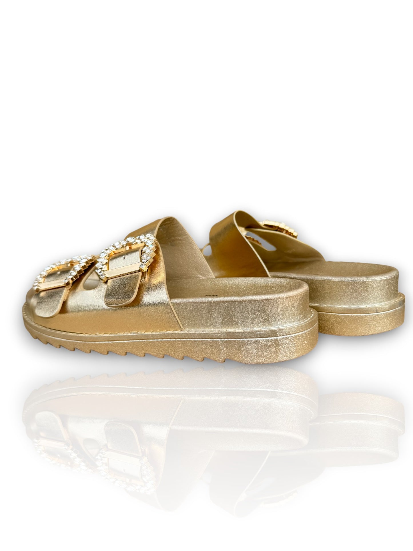 SANDALES FIRENZE GOLD BOUCLE EN STRASS