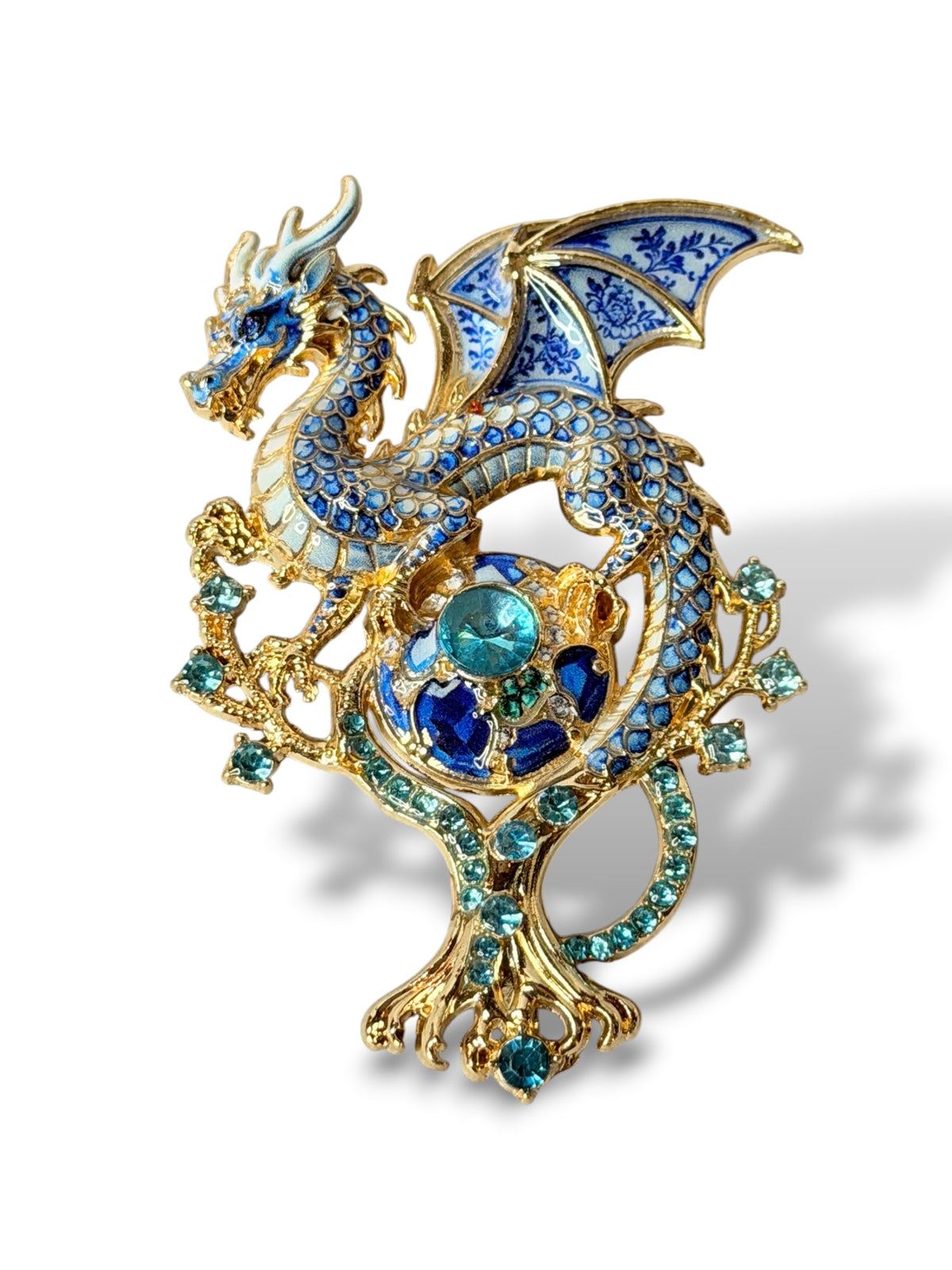 DRAGON - BROCHE TENDANCE AVEC STRASS