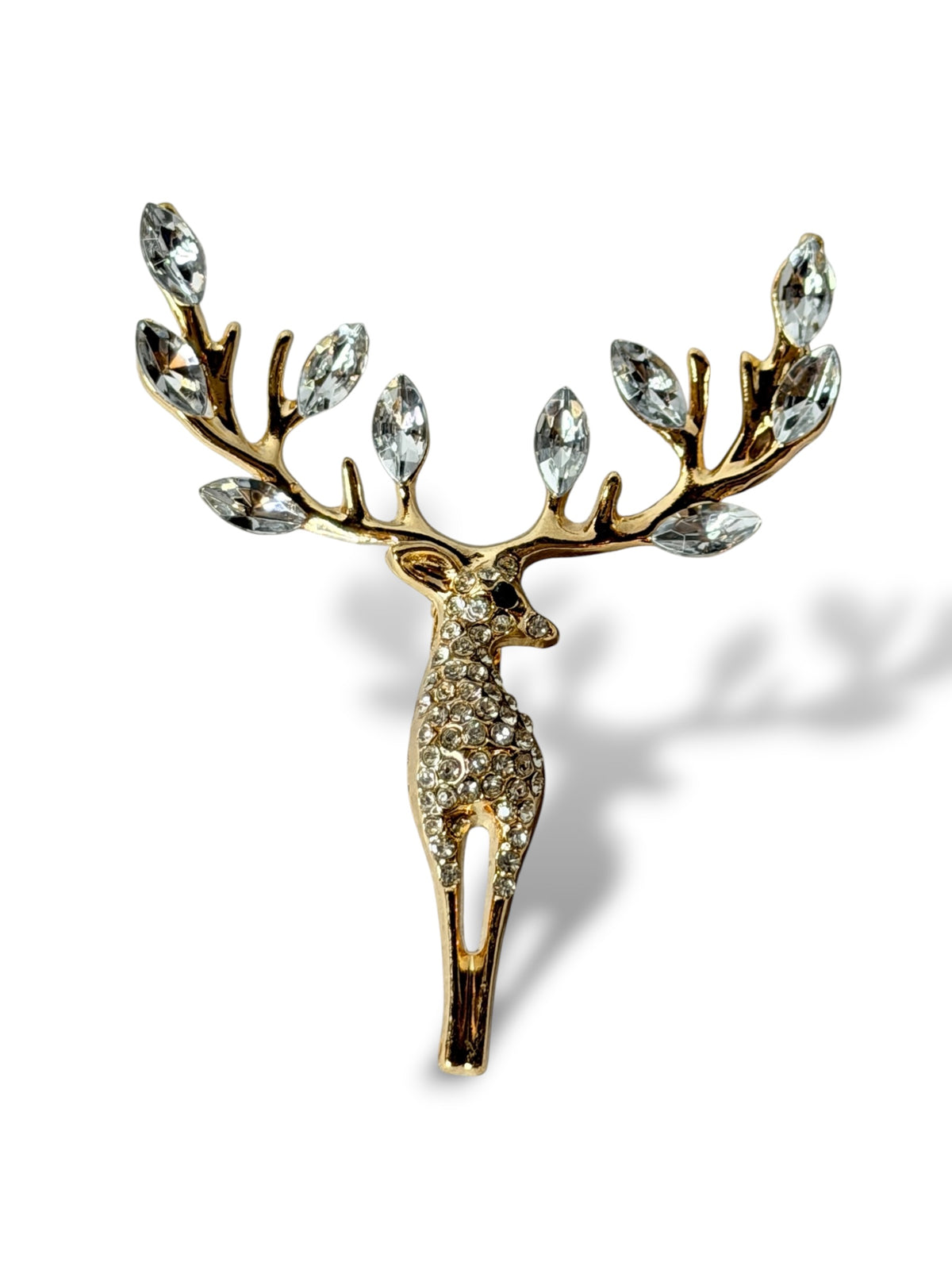 CERF- BROCHE TENDANCE AVEC STRASS