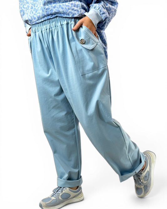 THEO - PANTALON BLEU CIEL TAILLE 46/48 A 54