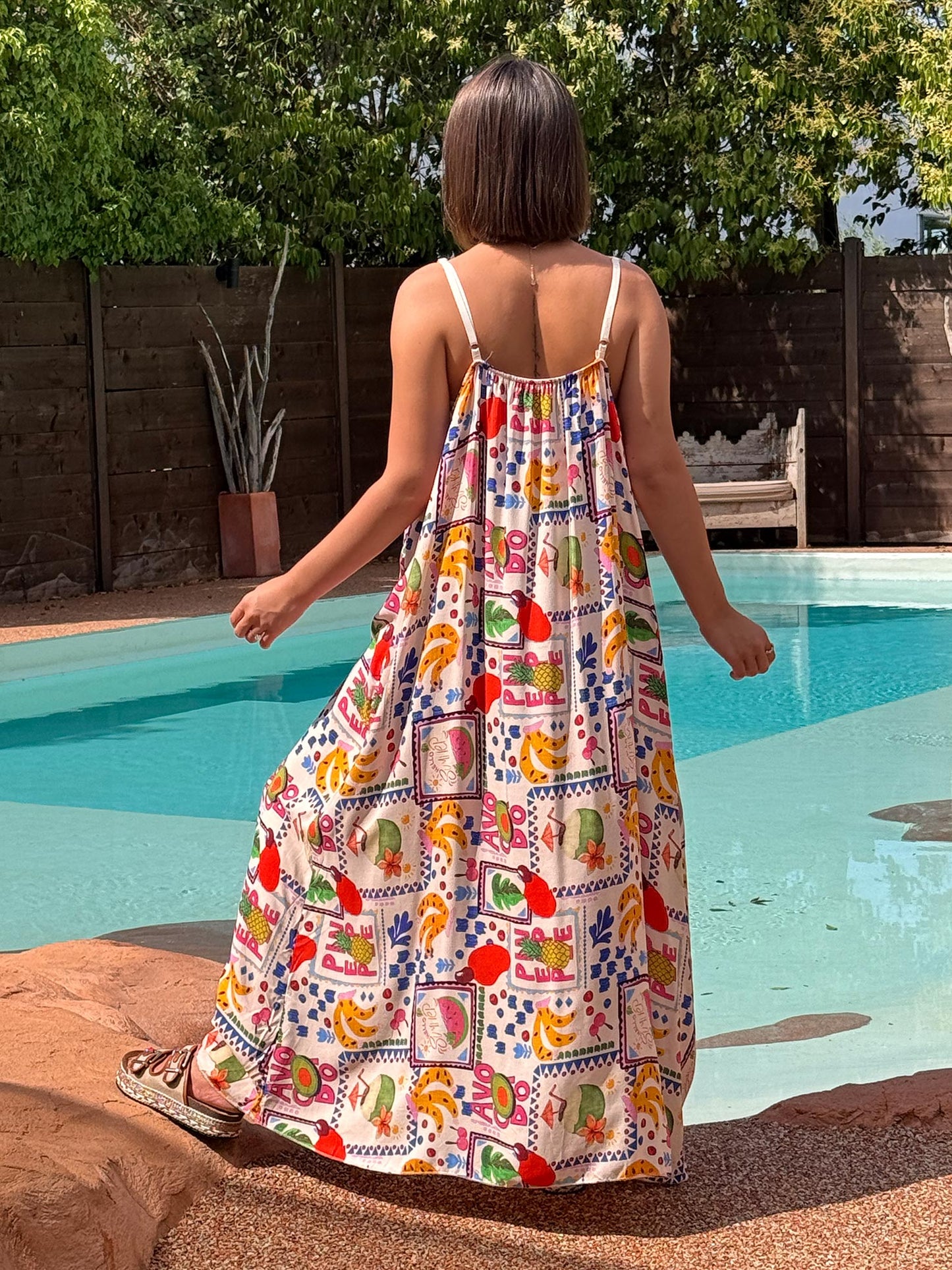 SOLELUNA - ROBE FLUIDE A MOTIF JUSQU'A LA TAILLE 54 REF7