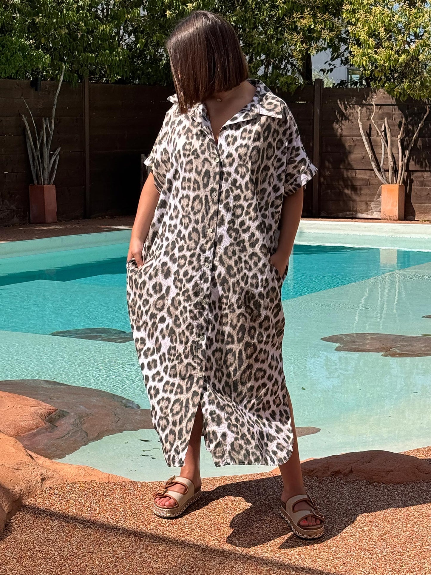 IBIZA - ROBE OVERSIZE LEOPARD JUSQU'A LA TAILLE 52