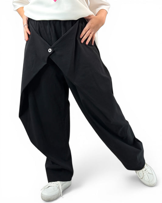 BRAD - PANTALON NOIR A PANS TAILLE 46/48 A 54