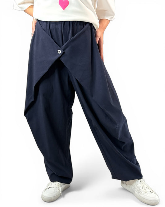 BRAD - PANTALON MARINE A PANS TAILLE 46/48 A 54