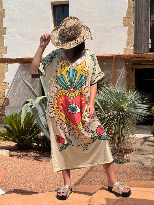 ROSANA - ROBE FLUIDE SCINTILLANTE OVERSIZE JUSQU'A LA TAILLE 50/52 REF13