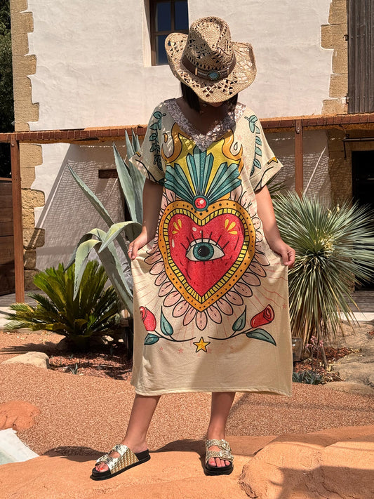 ROSANA - ROBE FLUIDE SCINTILLANTE OVERSIZE JUSQU'A LA TAILLE 50/52 REF13