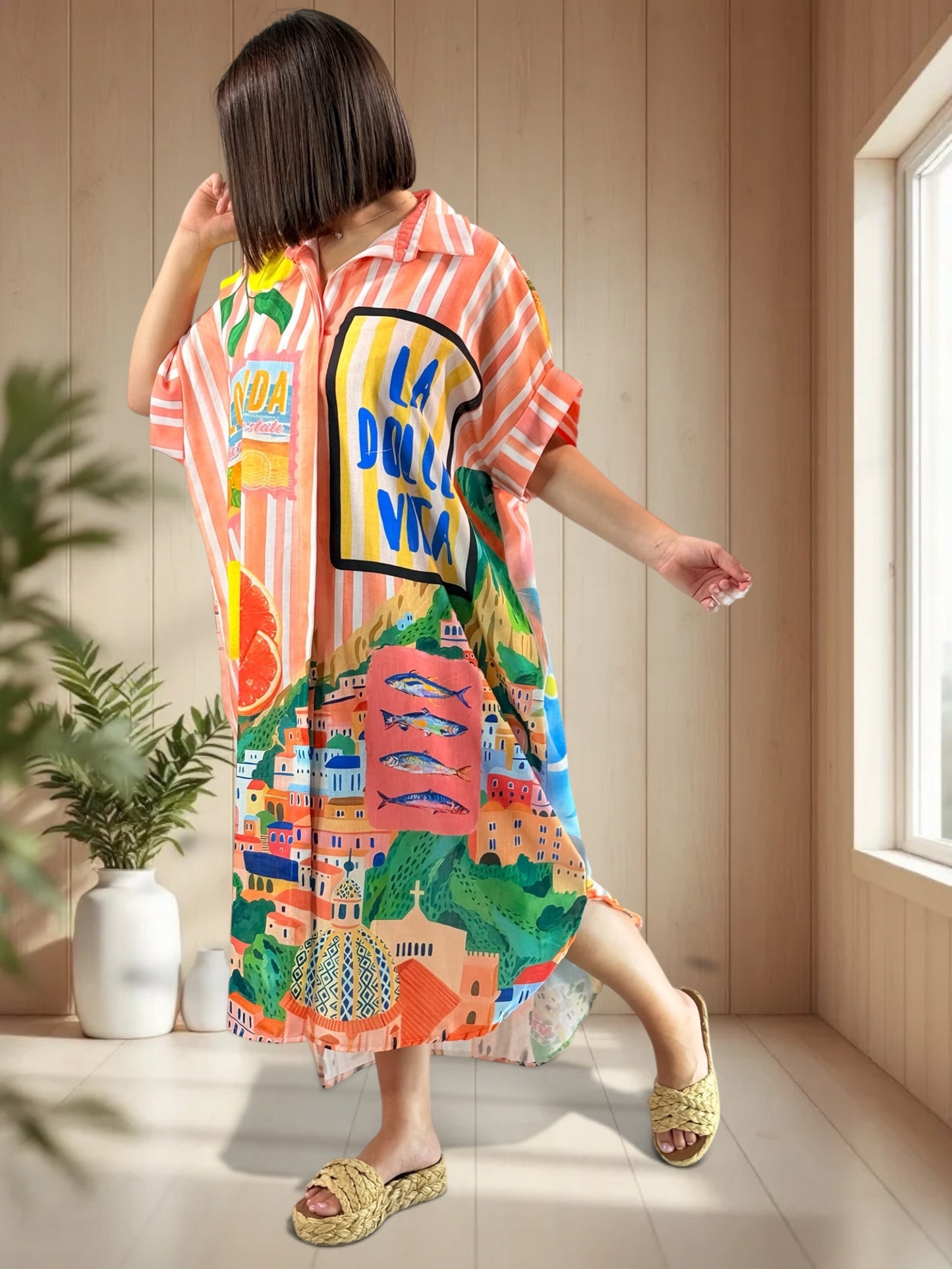 MIRANDA - ROBE A MOTIF JUSQU'A LA TAILLE 52