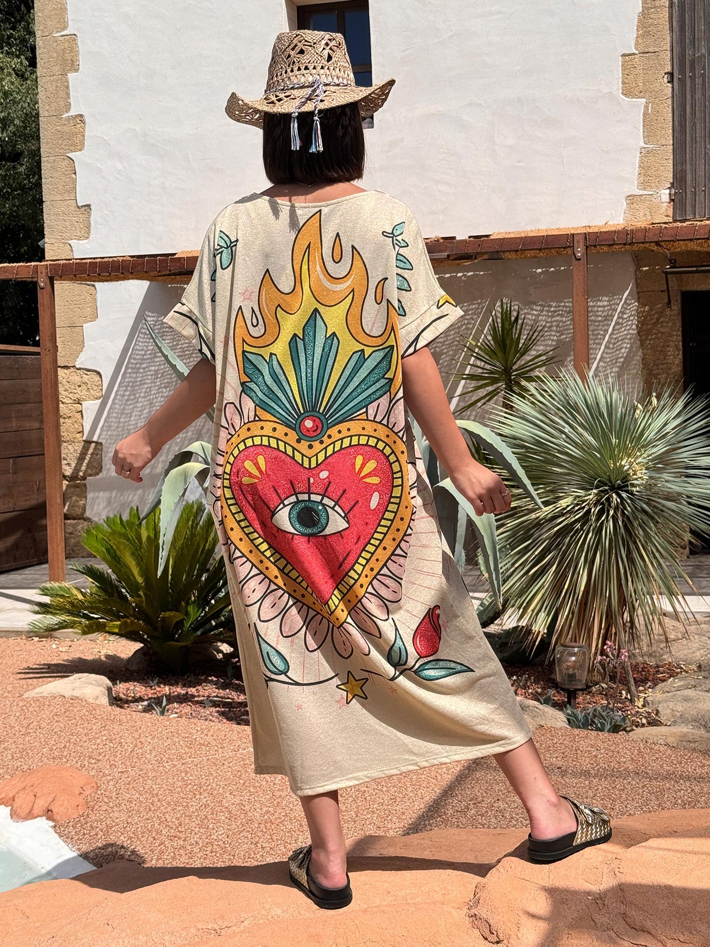 ROSANA - ROBE FLUIDE SCINTILLANTE OVERSIZE JUSQU'A LA TAILLE 50/52 REF13