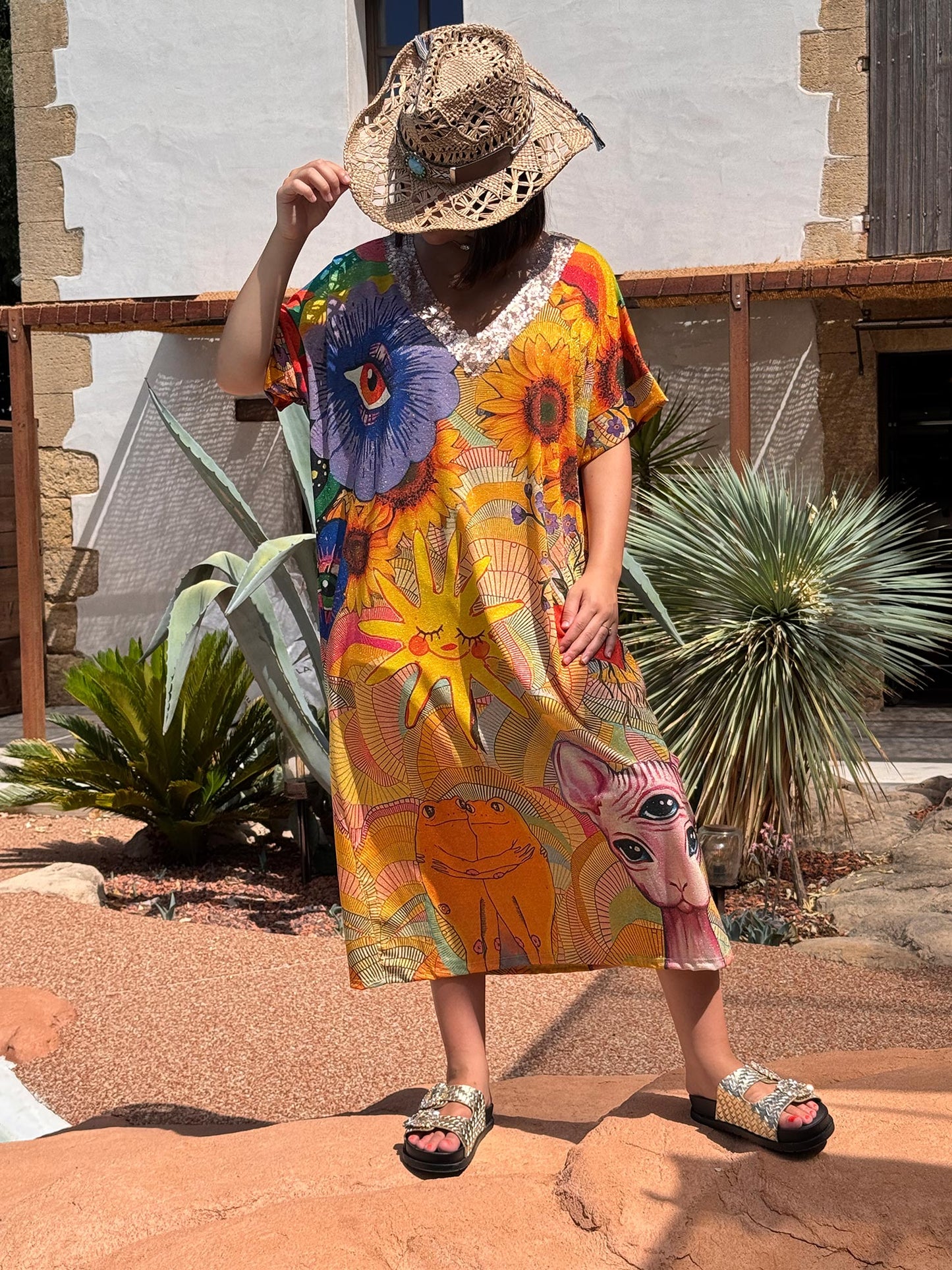 ROSANA - ROBE FLUIDE SCINTILLANTE OVERSIZE JUSQU'A LA TAILLE 50/52 REF11