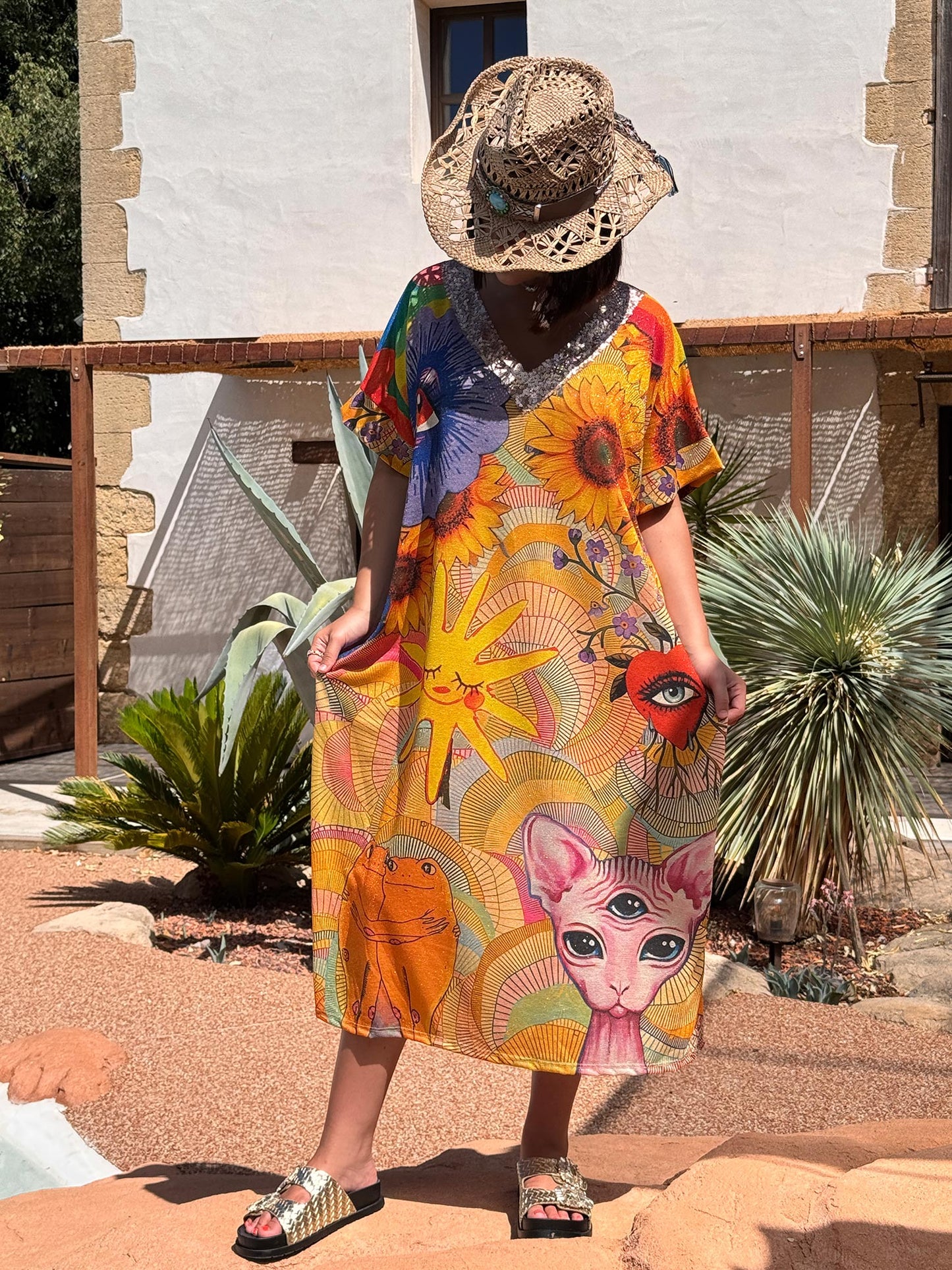 ROSANA - ROBE FLUIDE SCINTILLANTE OVERSIZE JUSQU'A LA TAILLE 50/52 REF11