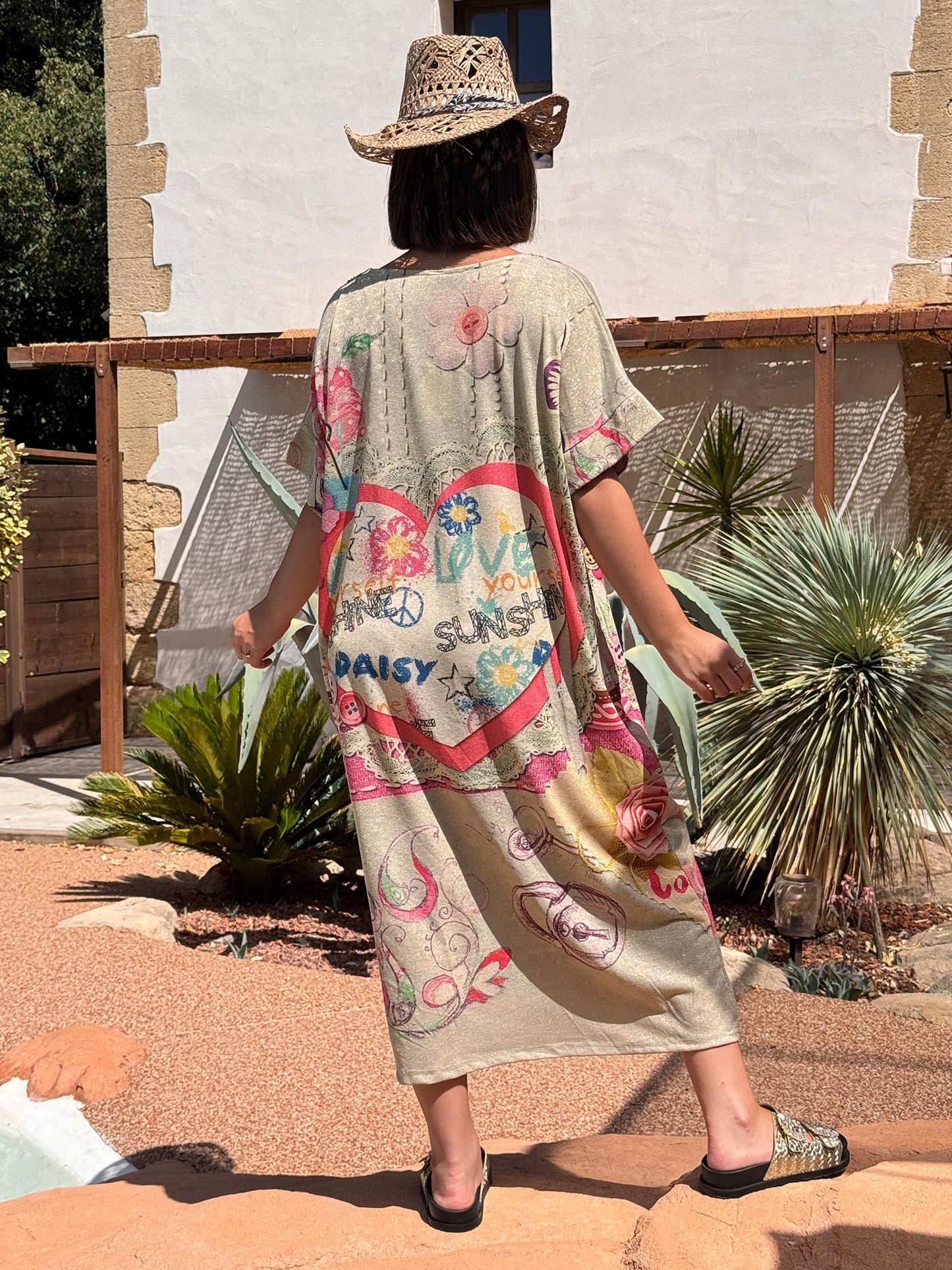 ROSANA - ROBE FLUIDE SCINTILLANTE OVERSIZE JUSQU'A LA TAILLE 50/52 REF9