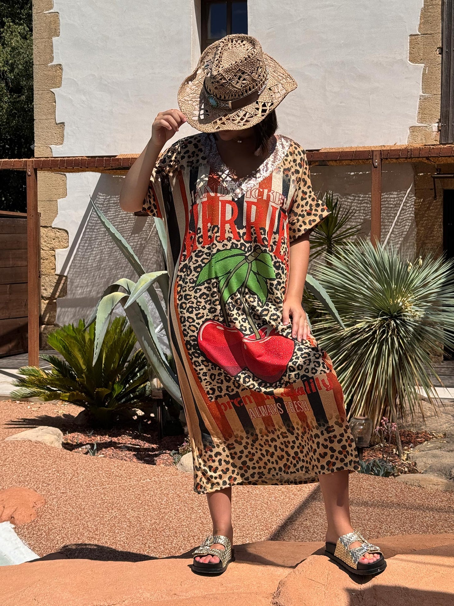 ROSANA - ROBE FLUIDE SCINTILLANTE OVERSIZE JUSQU'A LA TAILLE 50/52 REF14