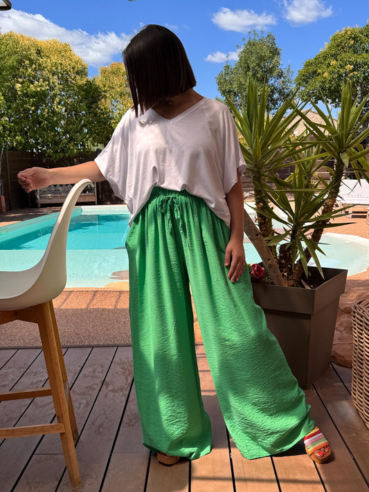 HUGO - PANTALON FLUIDE VERT TAILLE 46/48 A 54