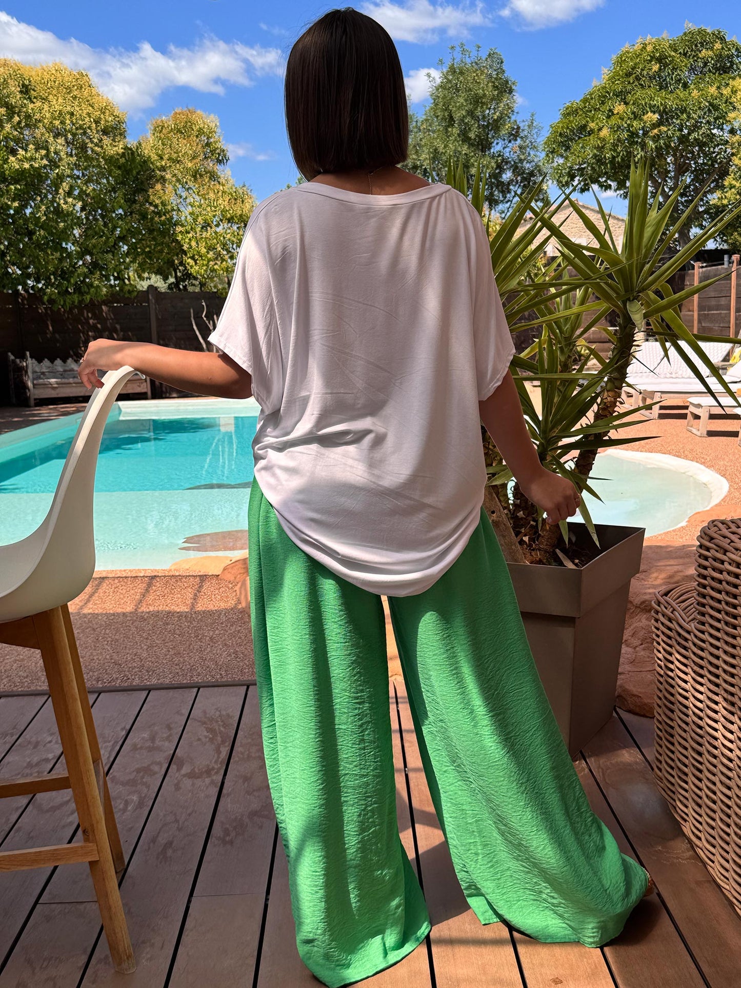 HUGO - PANTALON FLUIDE VERT TAILLE 46/48 A 54