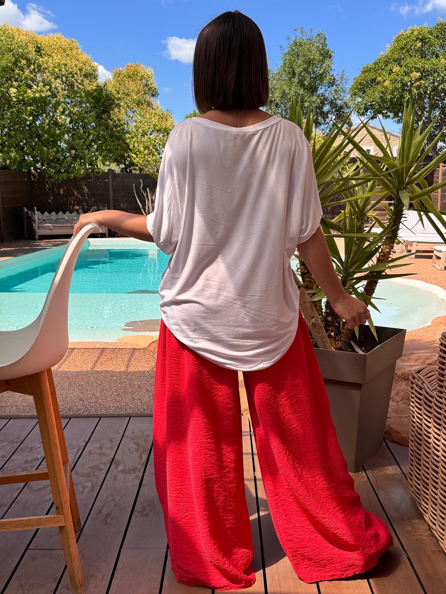 HUGO - PANTALON FLUIDE ROUGE TAILLE 46/48 A 54