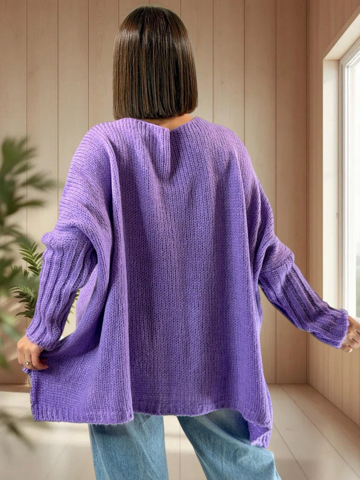 VICTORINE - PULL OVERSIZE LILAS JUSQU'A LA TAILLE 54
