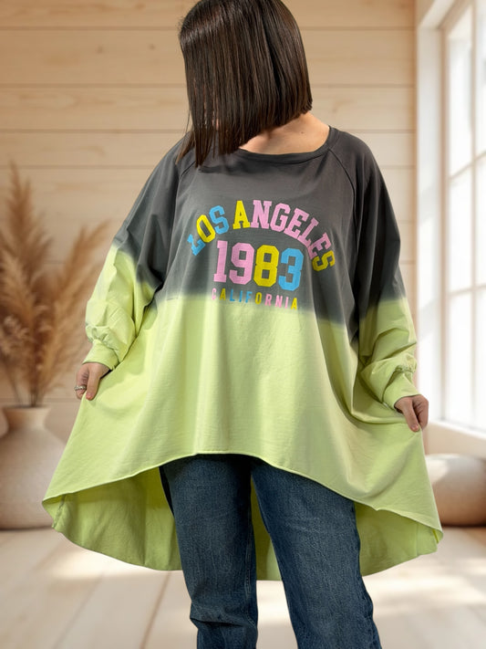 CALIFORNIA - SWEAT VERT ANIS GRIS JUSQU'A LA TAILLE 60
