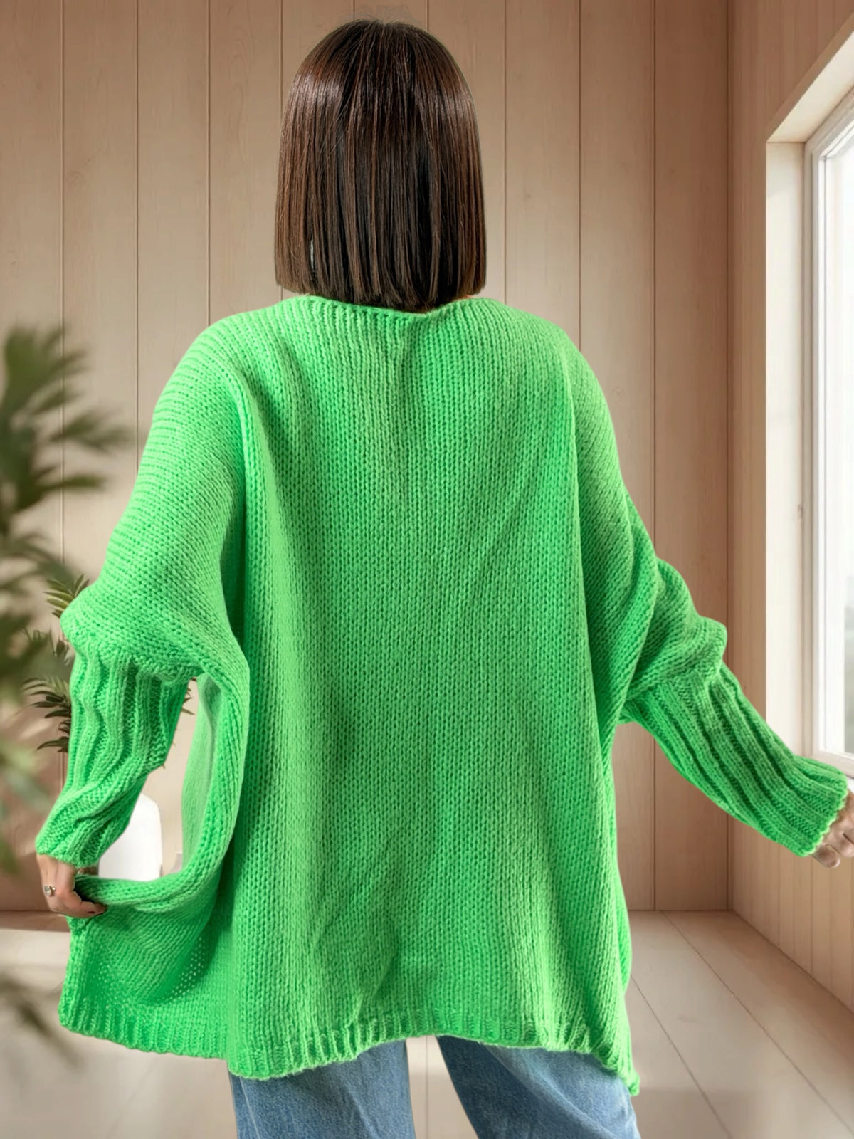 VICTORINE - PULL OVERSIZE VERT JUSQU'A LA TAILLE 54