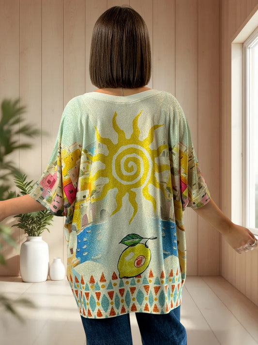 MAGNOLIA - TEE-SHIRT OVERSIZE FLUIDE SCINTILLANT JUSQU'A LA TAILLE 56