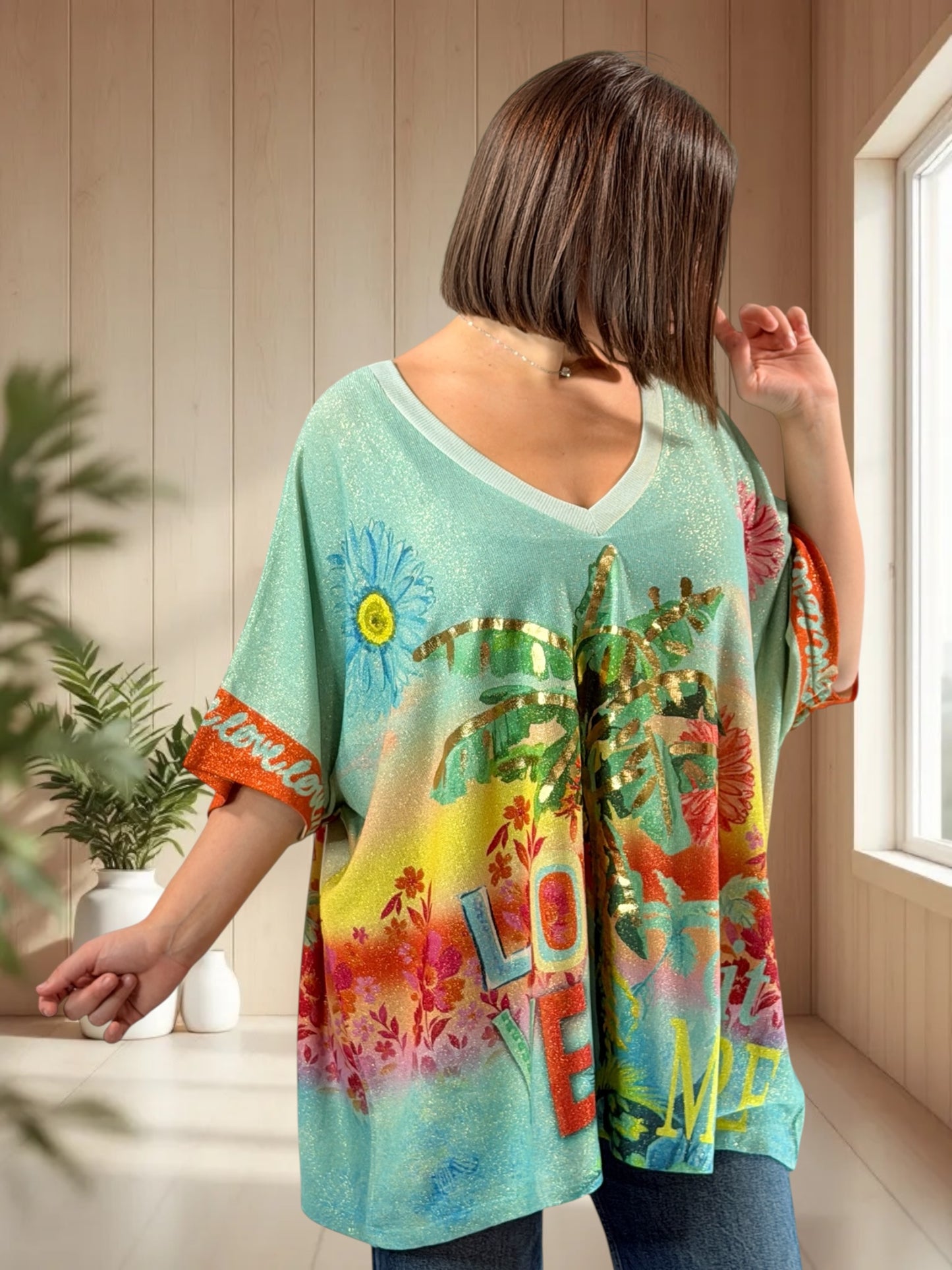 MAGNOLIA - TEE-SHIRT OVERSIZE FLUIDE SCINTILLANT JUSQU'A LA TAILLE 56