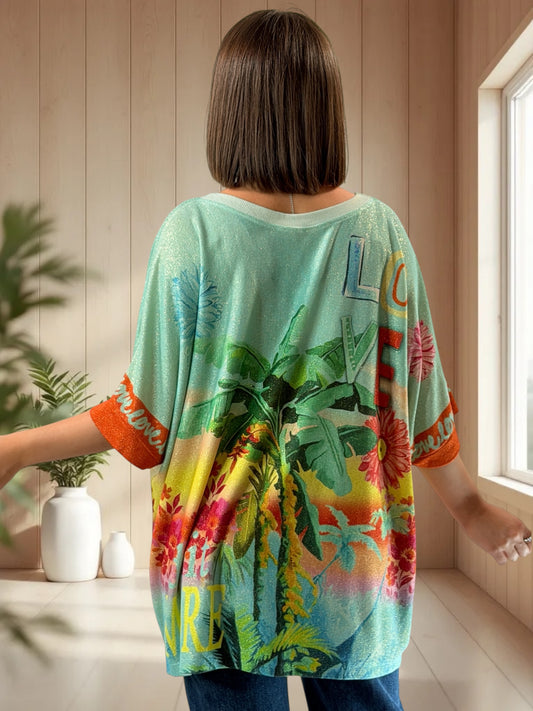 MAGNOLIA - TEE-SHIRT OVERSIZE FLUIDE SCINTILLANT JUSQU'A LA TAILLE 56