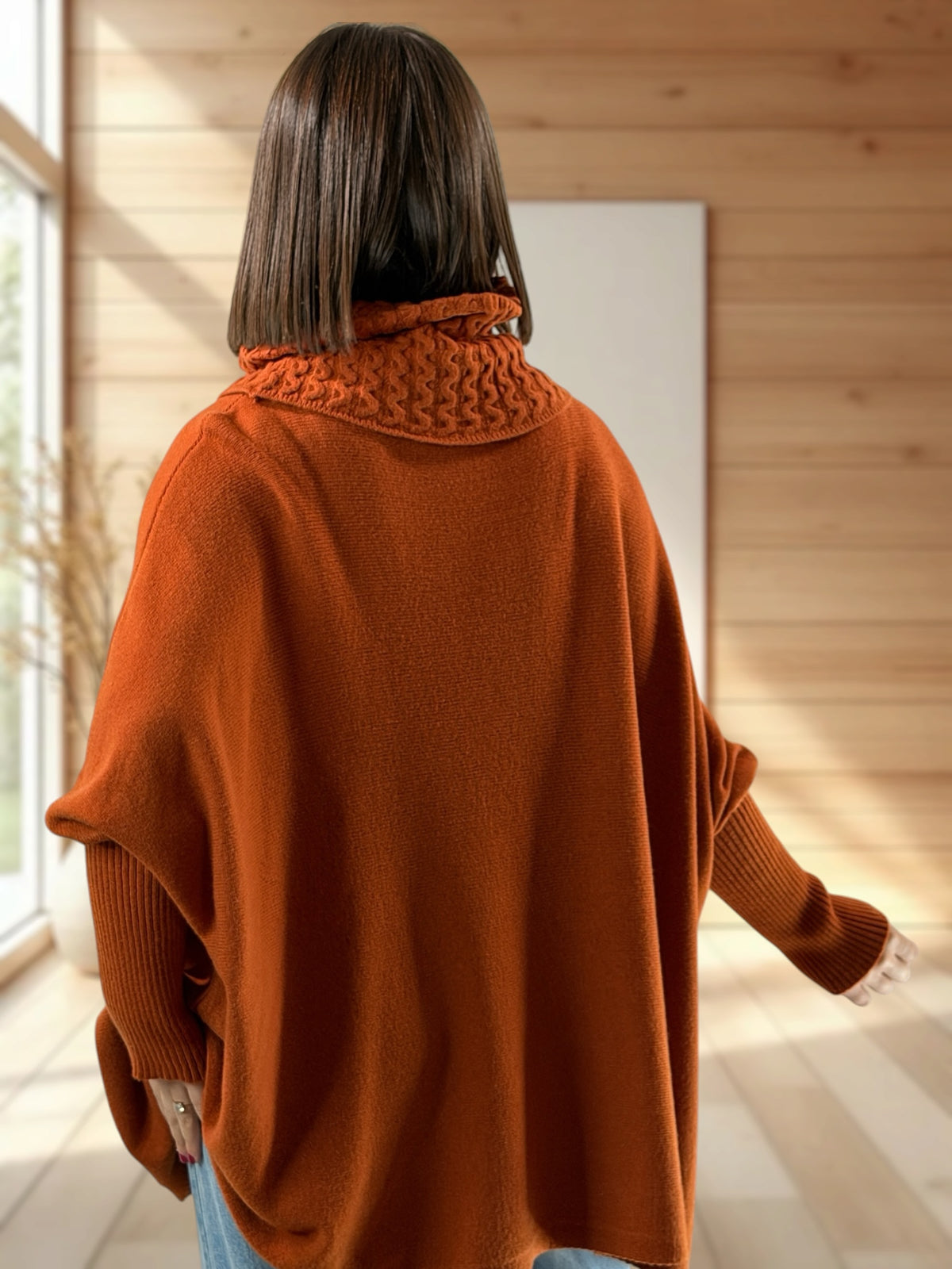 BERLINGOT - PULL OVERSIZE ROUX JUSQU'A LA TAILLE 58