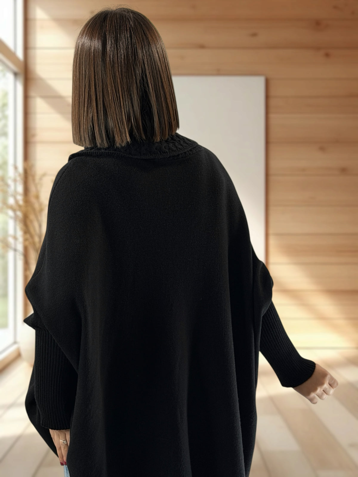 BERLINGOT - PULL OVERSIZE NOIR JUSQU'A LA TAILLE 58