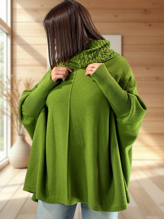 BERLINGOT - PULL OVERSIZE VERT JUSQU'A LA TAILLE 58