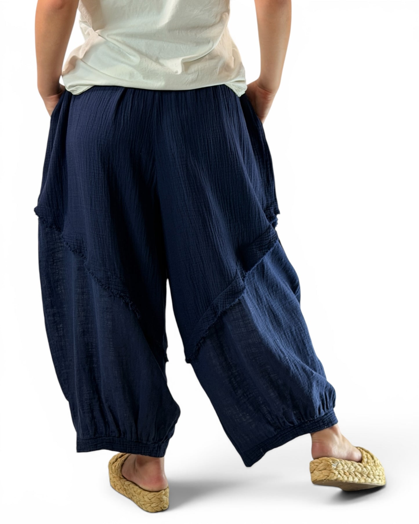 RICARDO - PANTALON BI-MATIERE MARINE JUSQU'A LA TAILLE 52