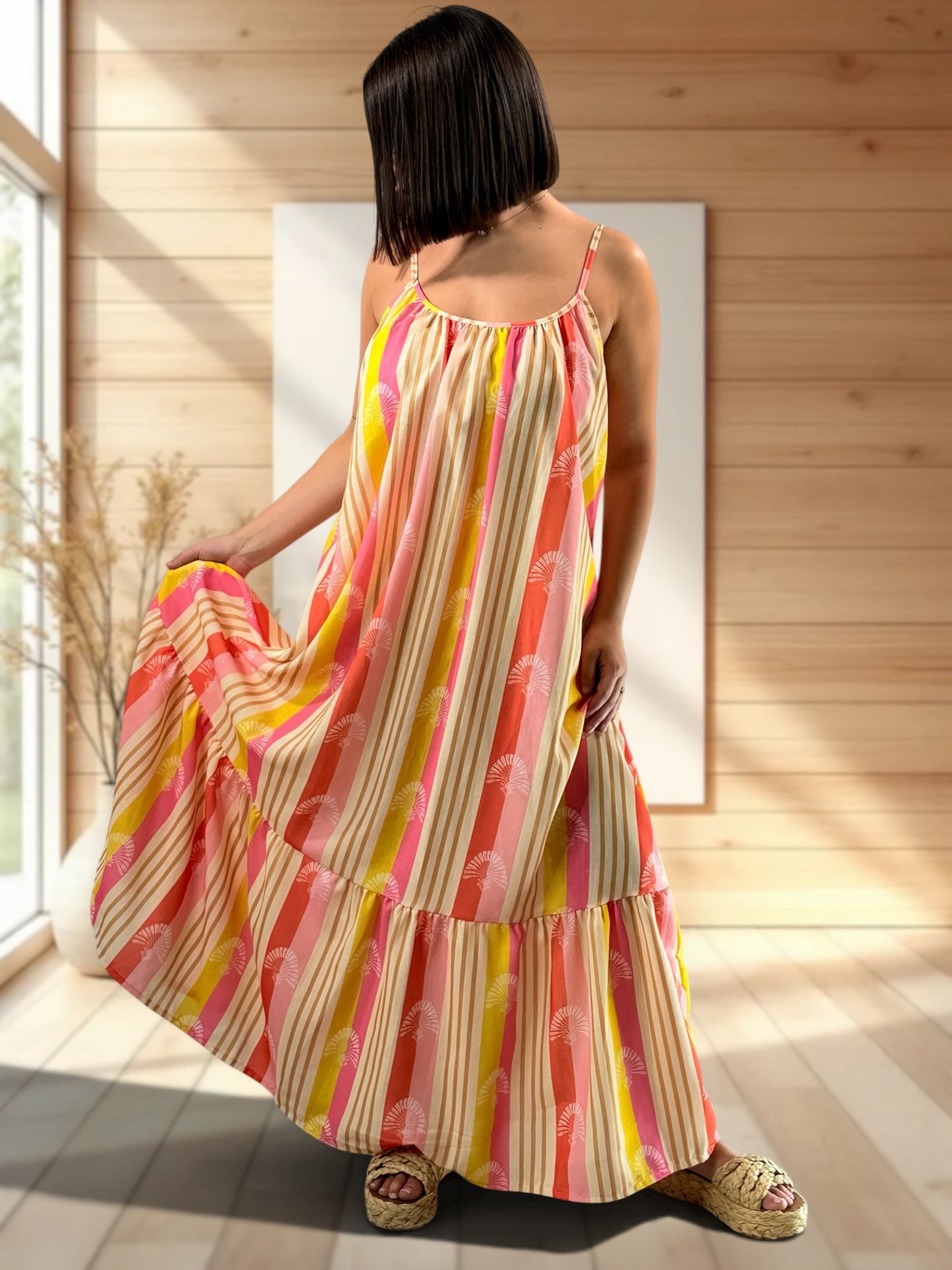 LISYANE - ROBE LONGUE A MOTIF JUSQU'A LA TAILLE 52