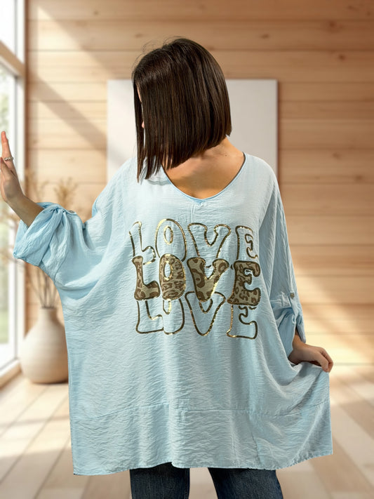 CANDICE - TUNIQUE OVERSIZE BLEUE JUSQU'A LA TAILLE 60