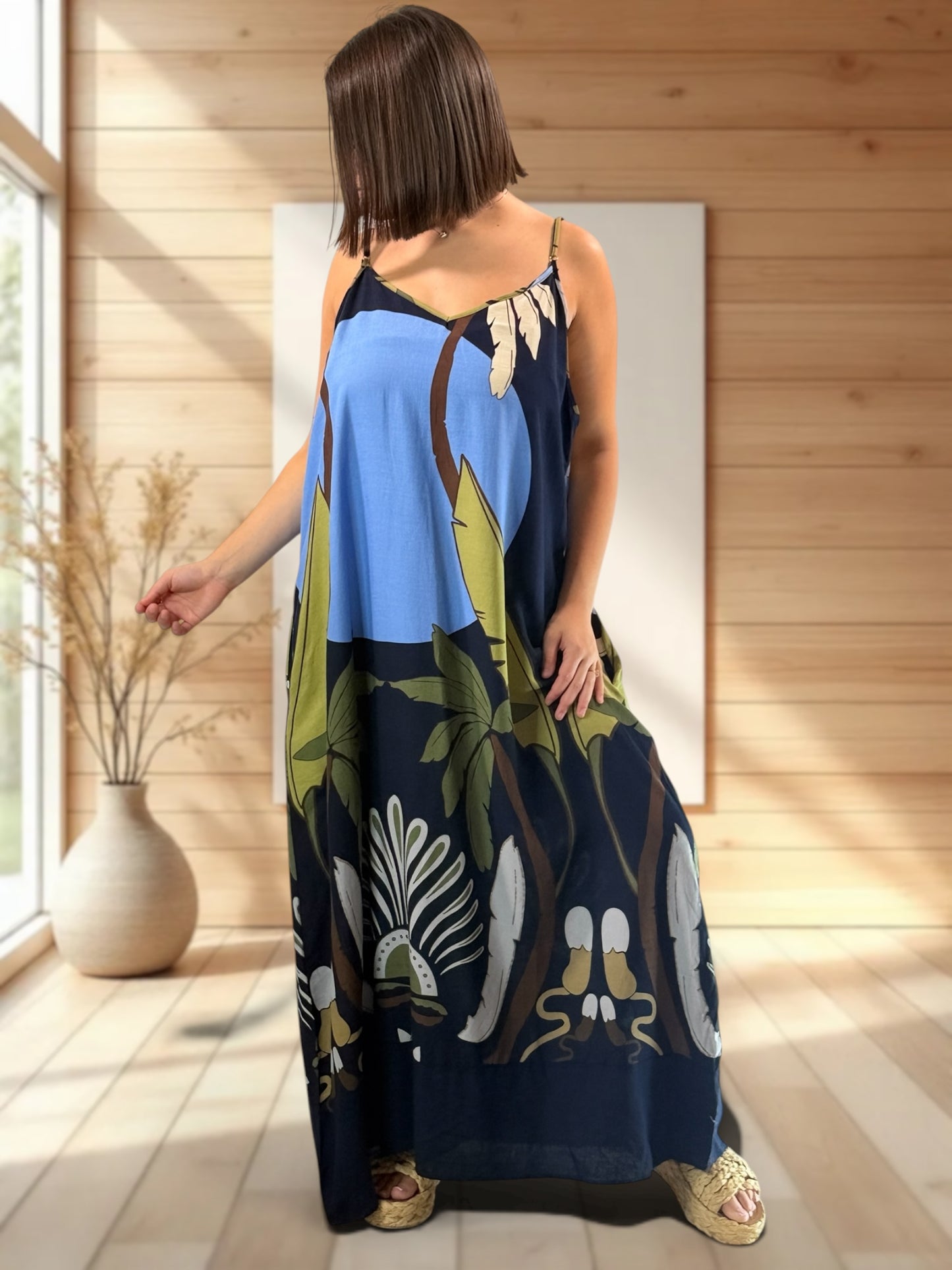 CLEMENCE - ROBE AVEC DU LIN JUSQU'A LA TAILLE 48