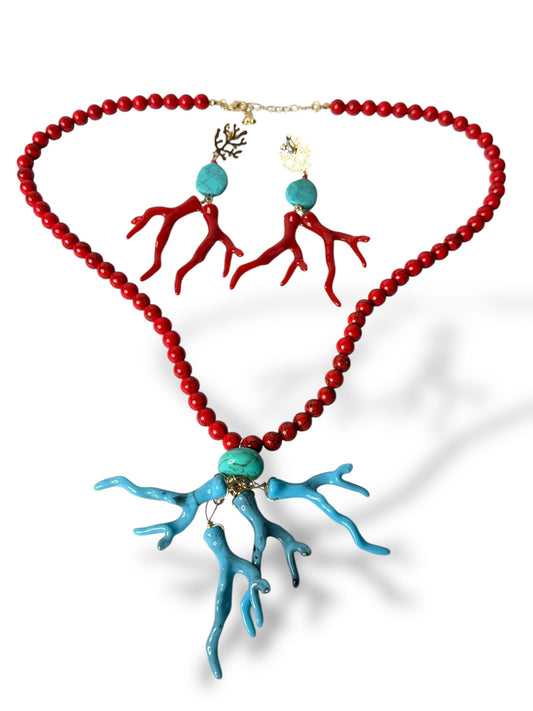 SEYCHELLES - TOUR DE COU ET BOUCLES D'OREILLES