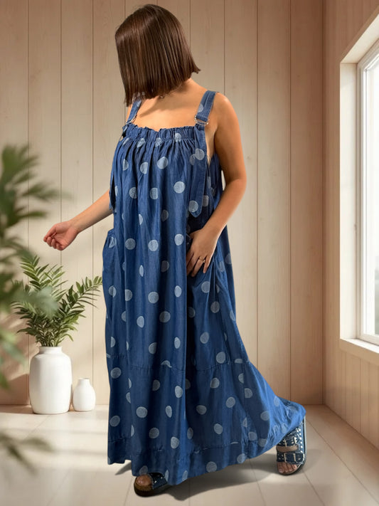 MADYSON - ROBE TABLIER EN JEAN LYOCELL JUSQU'A LA TAILLE 56