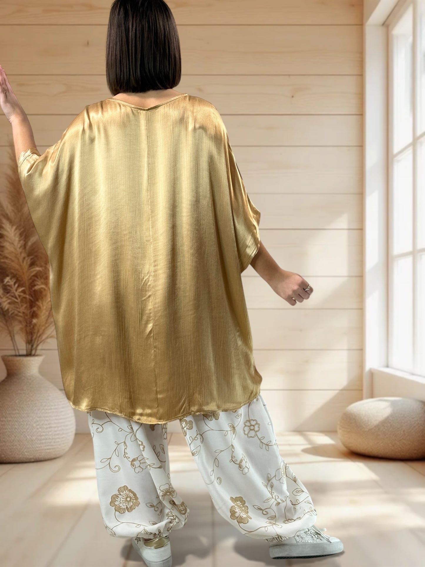 JOY - TUNIQUE OVERSIZE CAMEL JUSQU'A LA TAILLE 56