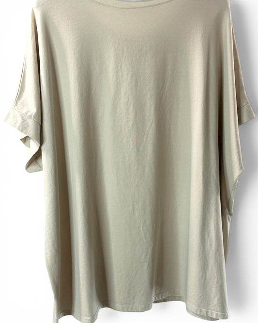 SYLVIO - T-SHIRT EN COTON BEIGE TAILLE 48 A 56