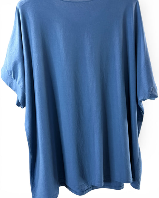 SYLVIO - T-SHIRT EN COTON BLEU JEAN TAILLE 48 A 56
