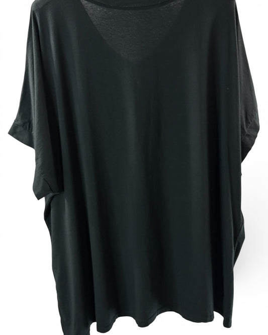 LUIZ - T-SHIRT EN COTON NOIR TAILLE 48 A 56