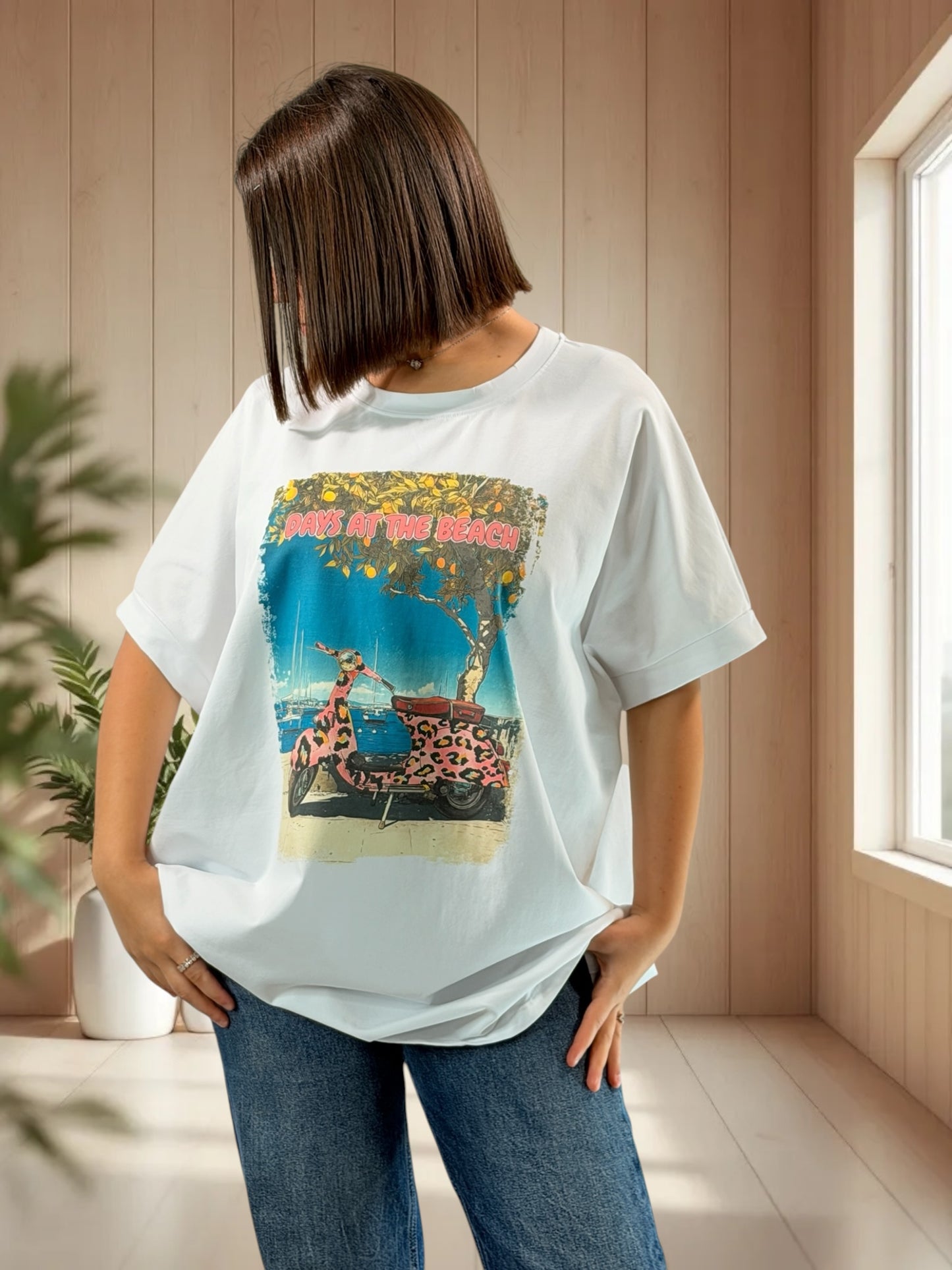 MADOX - T-SHIRT OVERSIZE A MOTIF TAILLE JUSQU'A LA TAILLE 46/48 A 56