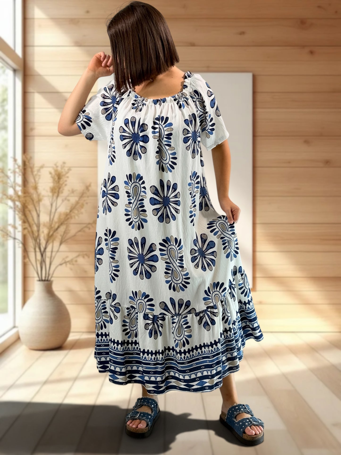 LISA - ROBE MOTIF MARINE JUSQU'A LA TAILLE 54